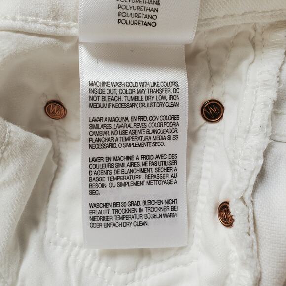 Mother Insider Crop Step Fray Jeans Glass Slipper Wash White Denim USA Size 27 - Picture 11 of 11